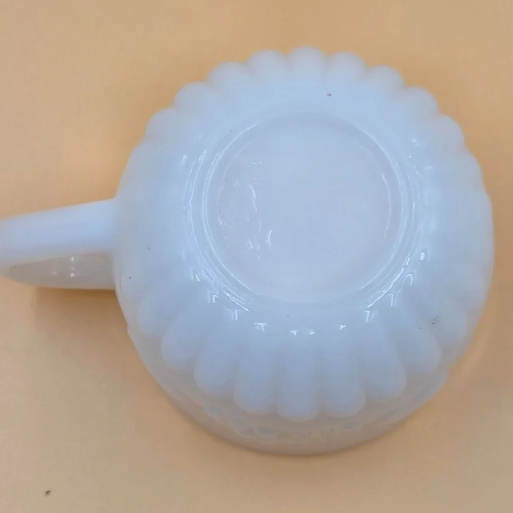 Jeannette Fruit Pattern Milk Glass Punch Cup Vintage Set of 4 - Picture 6 of 6